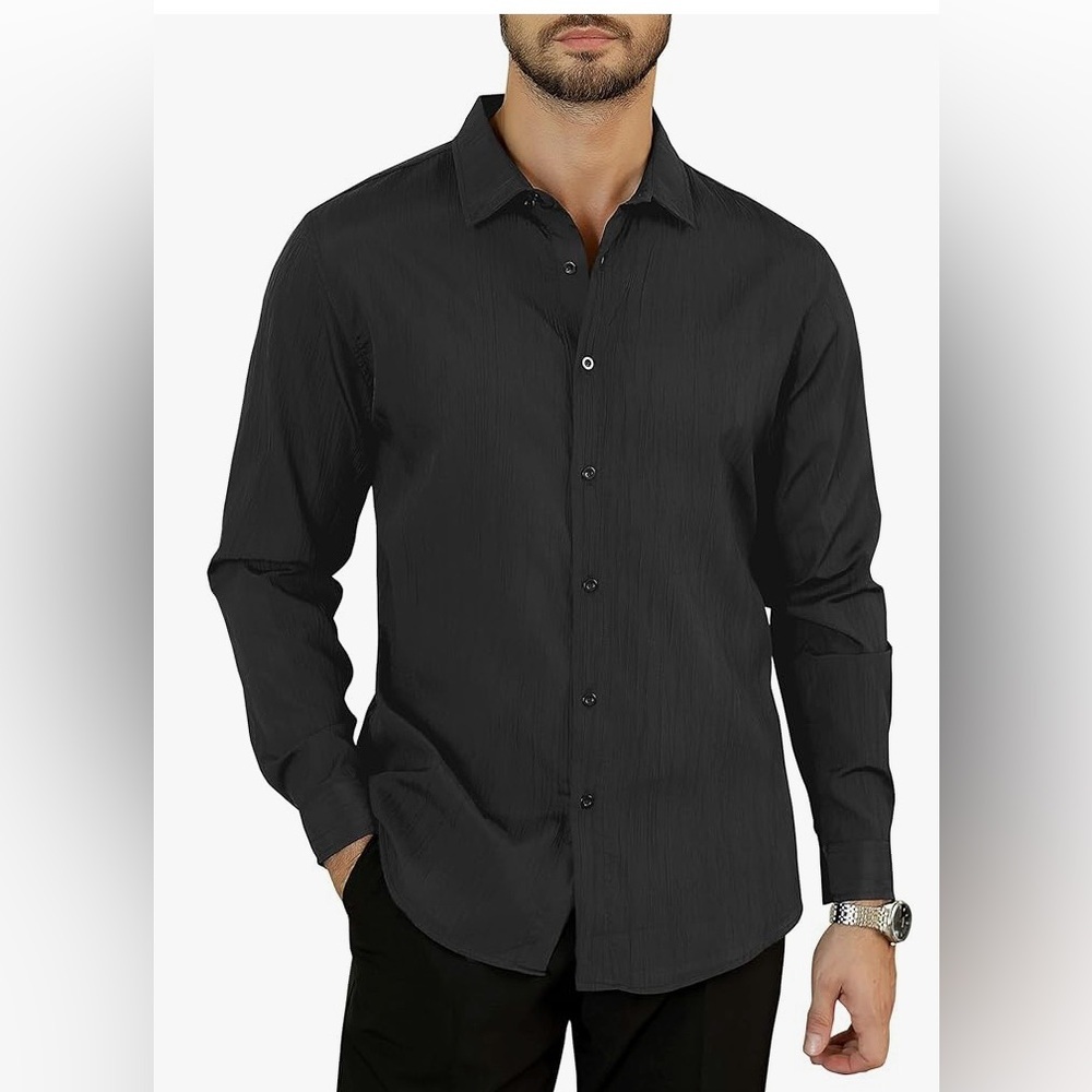 Elegant Black Dress Shirt for Men